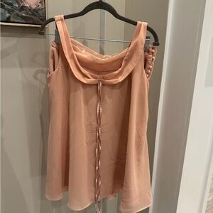 Elegant Peach Chiffon Women's Top and shorts
